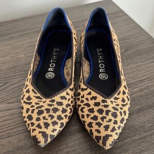 Rothy's Tan and Black Leopard Flats